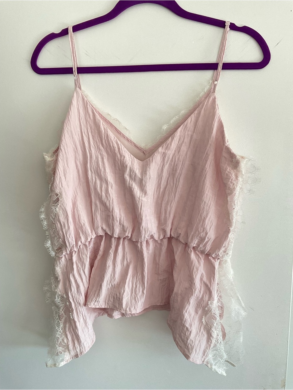 EUC Zara Pale Pink Lace-Trim Cami top - Picture 7 of 8